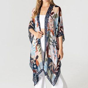 Navy Floral Kimono